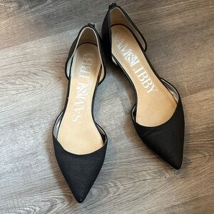 Sam & Libby Black Pointed Flats